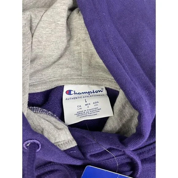 Clemson Tigers Champion Purple and Gray Hoodie Men’s Large - Picture 5 of 8